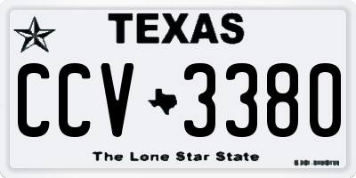 TX license plate CCV3380