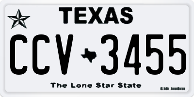 TX license plate CCV3455
