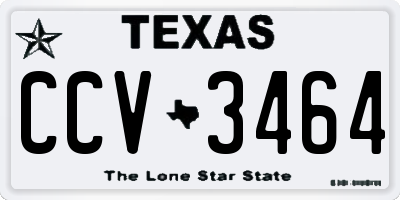 TX license plate CCV3464