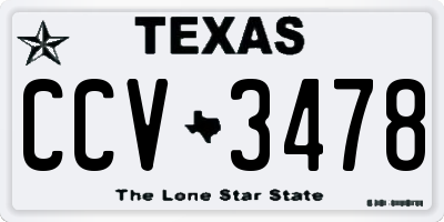 TX license plate CCV3478