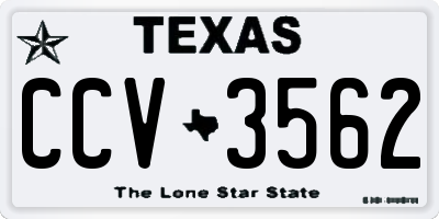 TX license plate CCV3562