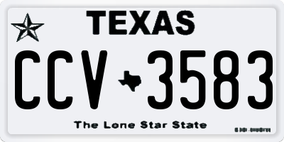 TX license plate CCV3583