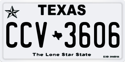 TX license plate CCV3606