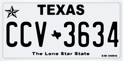 TX license plate CCV3634