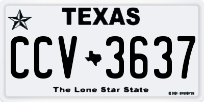 TX license plate CCV3637
