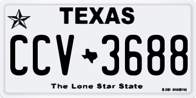 TX license plate CCV3688