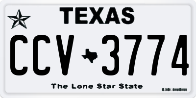 TX license plate CCV3774