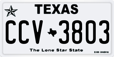 TX license plate CCV3803