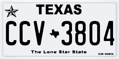 TX license plate CCV3804