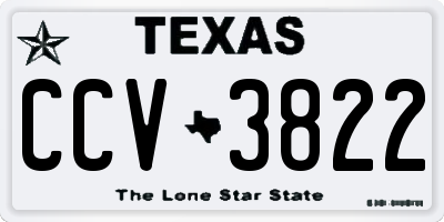 TX license plate CCV3822