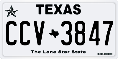 TX license plate CCV3847