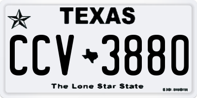 TX license plate CCV3880