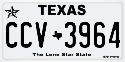 TX license plate CCV3964
