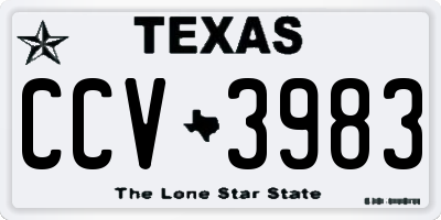 TX license plate CCV3983