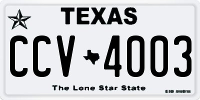 TX license plate CCV4003