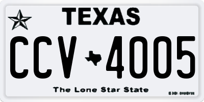 TX license plate CCV4005