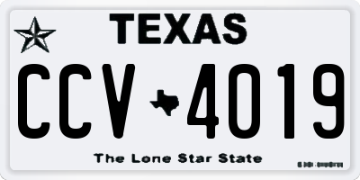 TX license plate CCV4019
