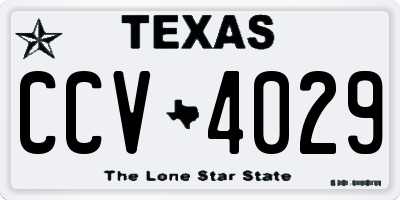 TX license plate CCV4029