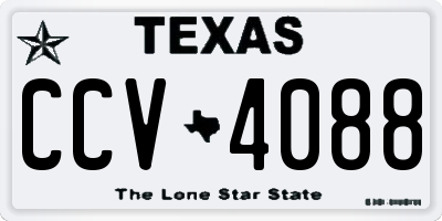 TX license plate CCV4088