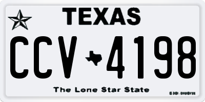 TX license plate CCV4198