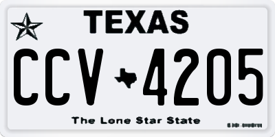 TX license plate CCV4205