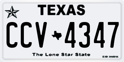 TX license plate CCV4347