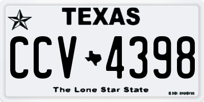 TX license plate CCV4398