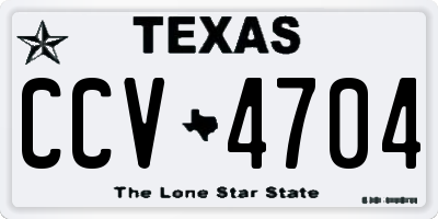 TX license plate CCV4704