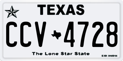 TX license plate CCV4728