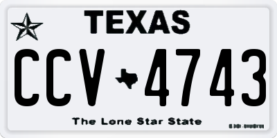 TX license plate CCV4743