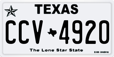 TX license plate CCV4920