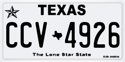TX license plate CCV4926