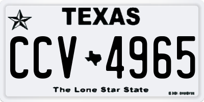 TX license plate CCV4965