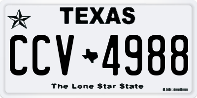 TX license plate CCV4988