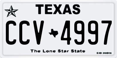 TX license plate CCV4997