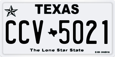 TX license plate CCV5021