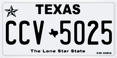 TX license plate CCV5025