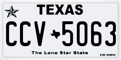 TX license plate CCV5063
