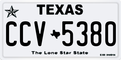 TX license plate CCV5380