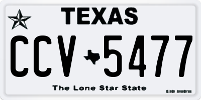 TX license plate CCV5477