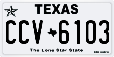 TX license plate CCV6103
