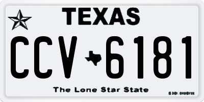 TX license plate CCV6181