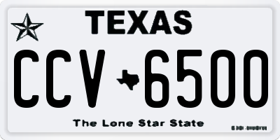 TX license plate CCV6500