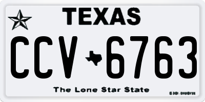 TX license plate CCV6763