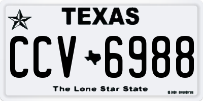 TX license plate CCV6988
