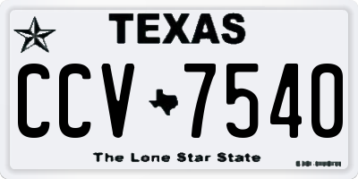 TX license plate CCV7540
