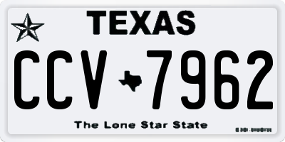 TX license plate CCV7962