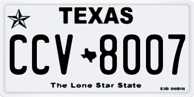 TX license plate CCV8007
