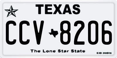 TX license plate CCV8206