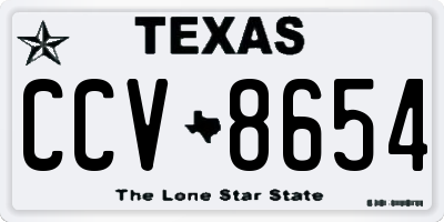 TX license plate CCV8654